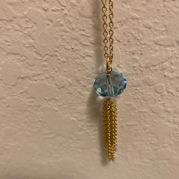 Beautiful Touchstone Crystal by Swarovski tassel necklace. - Picture 3 of 6